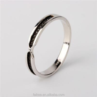 China 2015 Different Hiphop Fashion Design Black Plating Color Plating 925 Silver Ring With Black Stone for sale