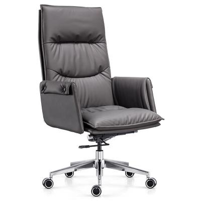 China Latest High Arm Simple Design Executive Office Leather Chair (Height) Adjustable Back Office Environmental Friendly Chair For Sale for sale