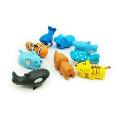 China Cartoon Phone Accessory For iPhone Cute Cartoon PVC Cable Animal Bite USB Cable Protector for sale