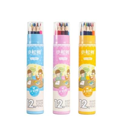 China Drawing paint factory wholesale good quality paper tube 12/18/24/36/48 color 3.0 lead wooden colored pencil drawing for sale