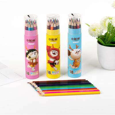 China Paint Color Paper Drawing Tube With Pencil Sharpener Colored Pencils Kids Draw Wood Hexagonal Rod 3.0MM High Concentration Colored Advance for sale