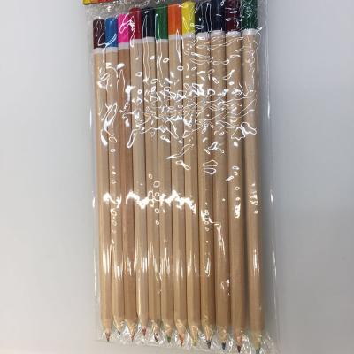 China Office school pencil set high quality and low price promotion 12 color OPP bagged log color dip colored pencil art painting use for sale