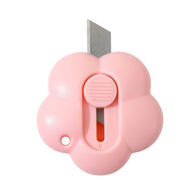 China Ergonomic Design Hot Sale School Office Mini Cute Flower Shape Pink Portable Serving Knife for sale