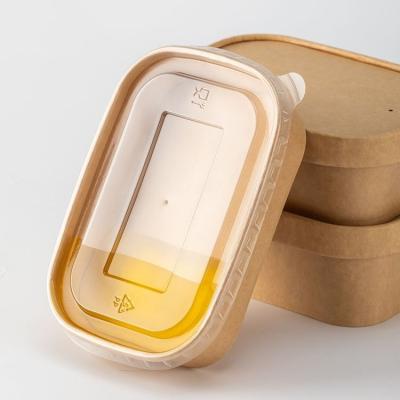 China Biodegradable In Stock Rectangular Lunch Boxes Packing Paper Bowl Caterer Fast Food Packing Box Microwavable Meal Box for sale