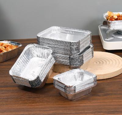 China Amazon Hot Selling Disposable Food Aluminum Foil Tray Aluminum Foil Food Storage Container With Lid Multi Size for sale