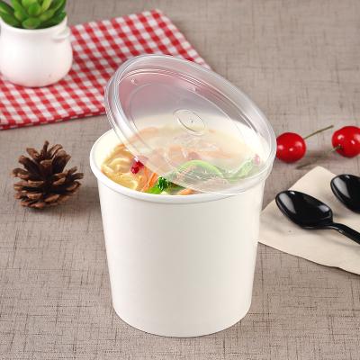 China Biodegradable Paper Soup Cups With Lids Paper Hot Soup White Paper Cardboard Paper Cup for sale