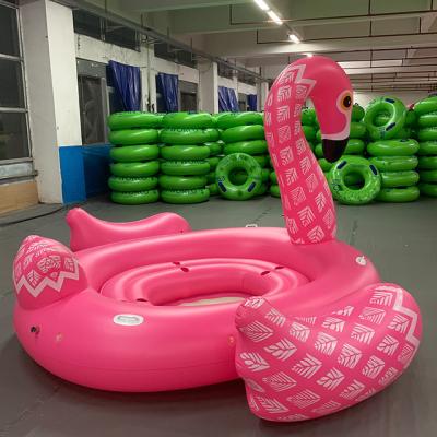 China Water Fun Water Fun Factory Spot Promotion! Huge Flamingo Peacock Inflatable Water Float 4 Person Pool Party Pool Float Island For Water for sale