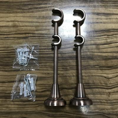 China 25/16 Double Bracket Strong Aluminum Casting For Curtain Iron Rods / Poles High Quality Antique Copper Plated for sale