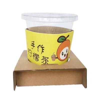 China Disposable custom pattern coffee milk tea anti-insulation cup disposable setcoffee sleeve for sale