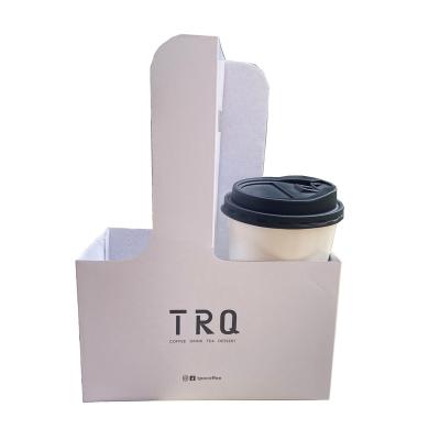 China Recyclable Coffee Paper Cups Adjust Custom Cup Carrier Coffee Flat Paper Disposable Paper Cup Holder for sale