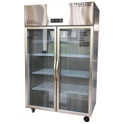 China Single-temperature two doors display freezer use for ice cream meat for sale