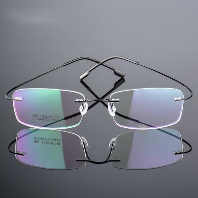 China Modern Flexible Optical Sight Men And Women Titanium Metal Glasses Frame Flexible Rimless Titanium Optical Sight Glasses for sale