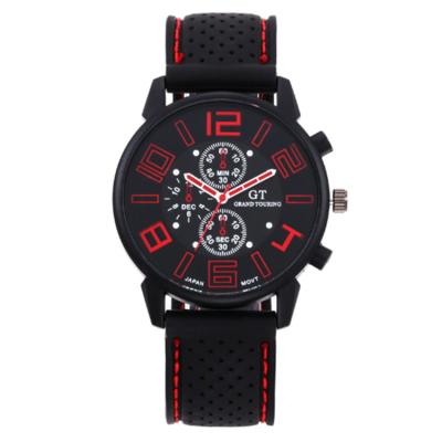 China Chinese Wholesale Alarm Alloy Watches Cheap Quartz PU Round Men Wrist Watch for sale