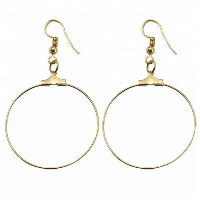 China Popular Fashion Alloy Wholesale Stock Jewelry Gold Hoop Circle FD Hoop Earrings for sale