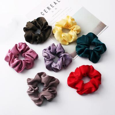 China Fashionable Amazon explosion models 30 colors can be customized satin large intestine hair ring hair tie for sale