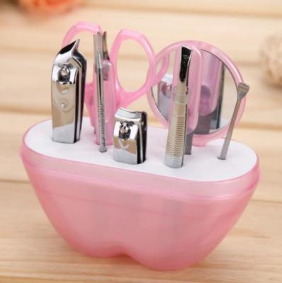 China Wholesale Stock Order 9 PCS Manicure Set Travel Suit Cosmetic Tools Apple 12 Shape Plastic Box for sale