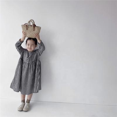 China Autumn 2021 Spring Qy Plaid Gingham Japanese Kids Girls Dresses Breathable Children's Wear for sale