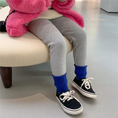 China Qy Viable 2021 Winter Fall Small Baby Kids Gaiters Warm Brushed Solid Black Gray Casual Gear C071KZ265 for sale