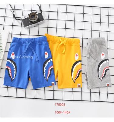 China Anti-wrinkle cartoon shark print kids hot cotton shorts new boys and girls shorts casual shorts for sale