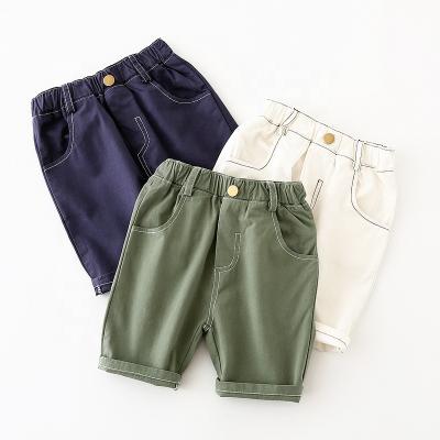 China Color Fade Proof Qy Children Boys Summer Capris Baby Fifth Brass Buckle Line Shorts Korean Style Solid Color Pants Fashion for sale