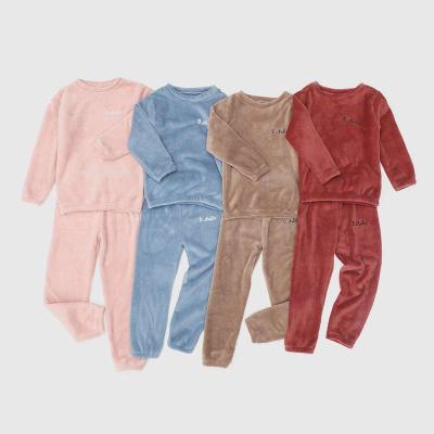 China Hot Qy Korean Children's Pajamas Solid Color Simple Girls' Sleepwear Soft Children's Pajamas for sale