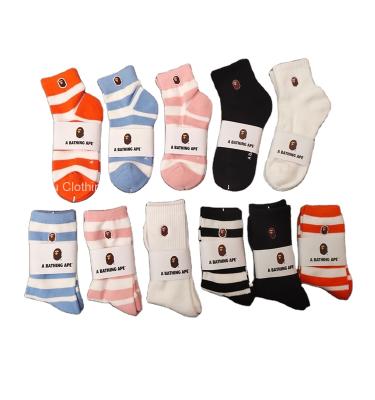 China 2021 Hot Sale Bape QUICK DRY Teen Socks High Hose Bape Monkey Head Towel Socks Lower Street for sale