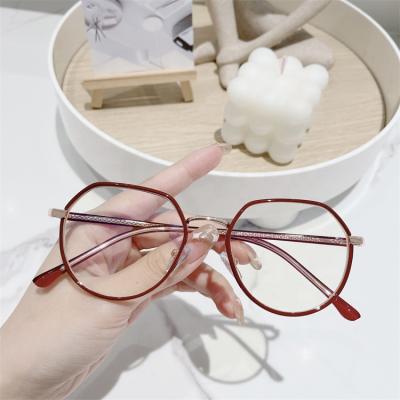 China 5004 Anti-blue Round Glass Frame Girls Optical Straining Acetate Arm Blue Light Blocking Glasses for sale