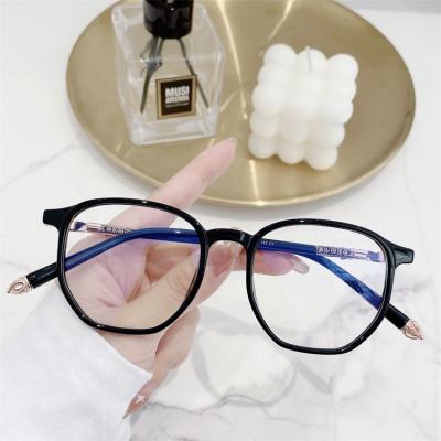 China Decorate 5005 Fashion Vintage Glass Frame Girls Polygon Anti Fatigue Blue Light Blocker Glasses TR for sale