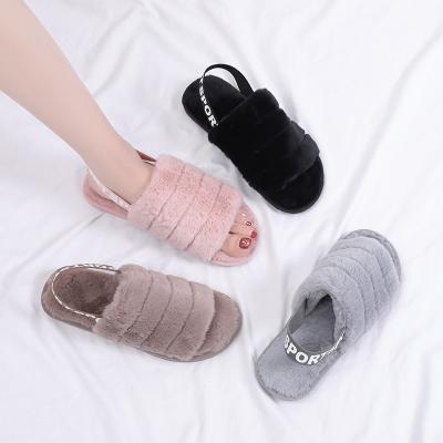 China Indoor women's sandals fashionable hairy women's light flat-bottomed and outdoor shoes for sale