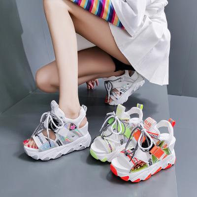 China Summer new design women's toe sandals women's fashion trend wedge heel sandals open platform women's toe sandals for sale