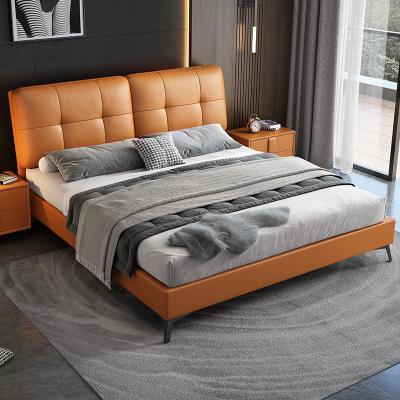 China Leather Storage King Bed Frame Caster Sofa Bed Leather for sale