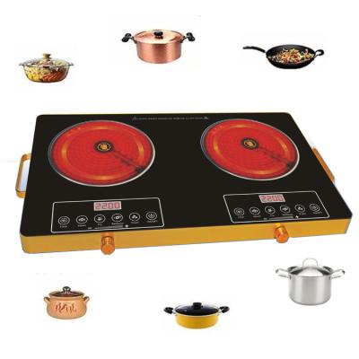 China Power Saving+Eco-Friendly Factory Direct Sales Two Burners Electric Infrared Heating Cooker for sale