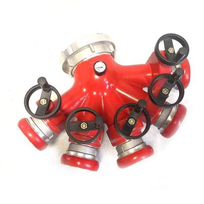 China High Quality Hot Sale Firefighting Rescue XHYXFire Fire Hose Splitter Fire Brigade Connection Water Divider for sale