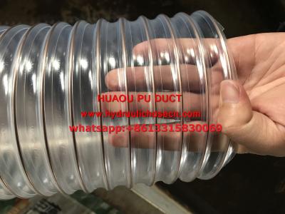 China Flexible PU steel wire spiral hose / Air duct hose / flexible plastic dust hose for sale