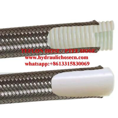 China Chemical and Solvent Resistant Teflon Hose / PTFE Hose in White with Customizable Length Options for sale