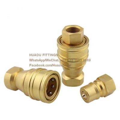 China Pneumatic and hydraulic quick coupling / interchange hydraulic couplings / Brass ISO B BSP Female plug & carrier for sale