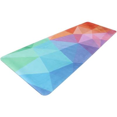 China LUXURY Rubber Band Suede Anti Slip Microfiber Yoga Mat Non Slip Digital Printed for sale