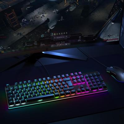 China Anti-ghosting Europe warehouse fast delivery mechanical gaming keyboard stable and durable red switch 104key roller keyboard for sale