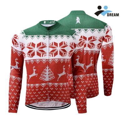 China Christmas Antibacterial Custom Winter Long Sleeves Pro Team Cycling Jersey Custom Logo for sale