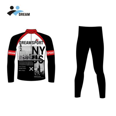 China Custom Wholesale Antibacterial Sublimation Winter Tank Top Cycling Clothing Cycling Suits Set For Men for sale