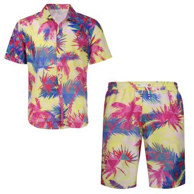 China Custom Printed Anti-Wrinkle Factory Price Design Hawaiian Shirt Short Sleeve Set For Beach for sale