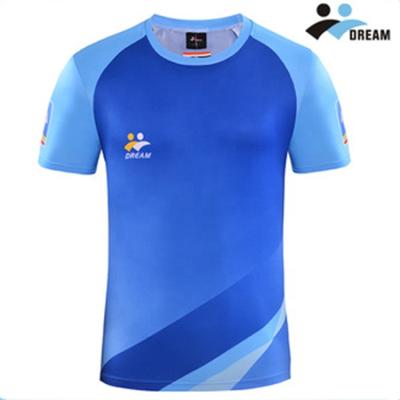 China Shirts & Blue Cheap Tops Custom Sublimation Sports T Shirt With Short Sleeves Football Tank Tops Soccer Shirt for sale