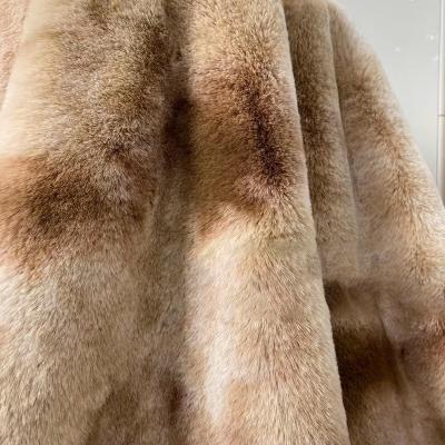 China High Quality Tear-resistant 100% Polyester Bond Dye Faux Rabbit Fur Fabric For Winter Coat for sale