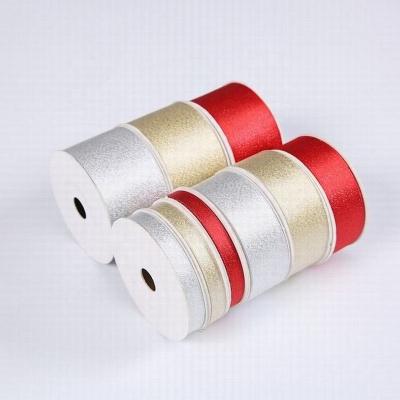 China High Tenacity Sunjoy Factory Directly Supply Hot Sale Red And Gold French Satin Ribbon Foil Print for sale