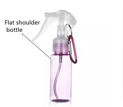 China Household products 50ml 60ml 100ml small mouse small plastic bottle household spray trigger single portable plastic bottle spray with metal key chain for sale