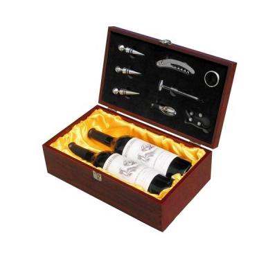 China Factory Wholesale Handmade Set High Quality Wooden Wine Gift Box for sale