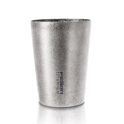 China Viable Custom Titanium Cup 400ml Vacuum Pure Titanium Cup Luxury Ultralight Bactericidal Cup With Diamond Surface for sale