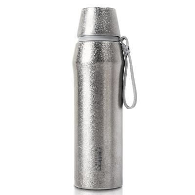 China Sport Viable Custom Thermoses 460ml Vacuum Flask Pure Titanium Luxury Ultralight Bactericidal Thermoses With Diamond Surface/Lid for sale