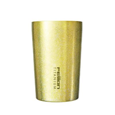 China 2021 FEIJIAN Selling Beer Cup Single Wall Outdoor Titanium Hot Cup Viable Titanium Camping Mug 10oz for sale