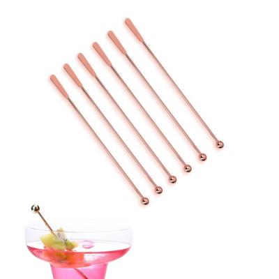 China 7.5 Inch Sustainable Beverage Stirrers Coffee Drink Cocktail Stick Stainless Steel Cocktail Stirrer for sale